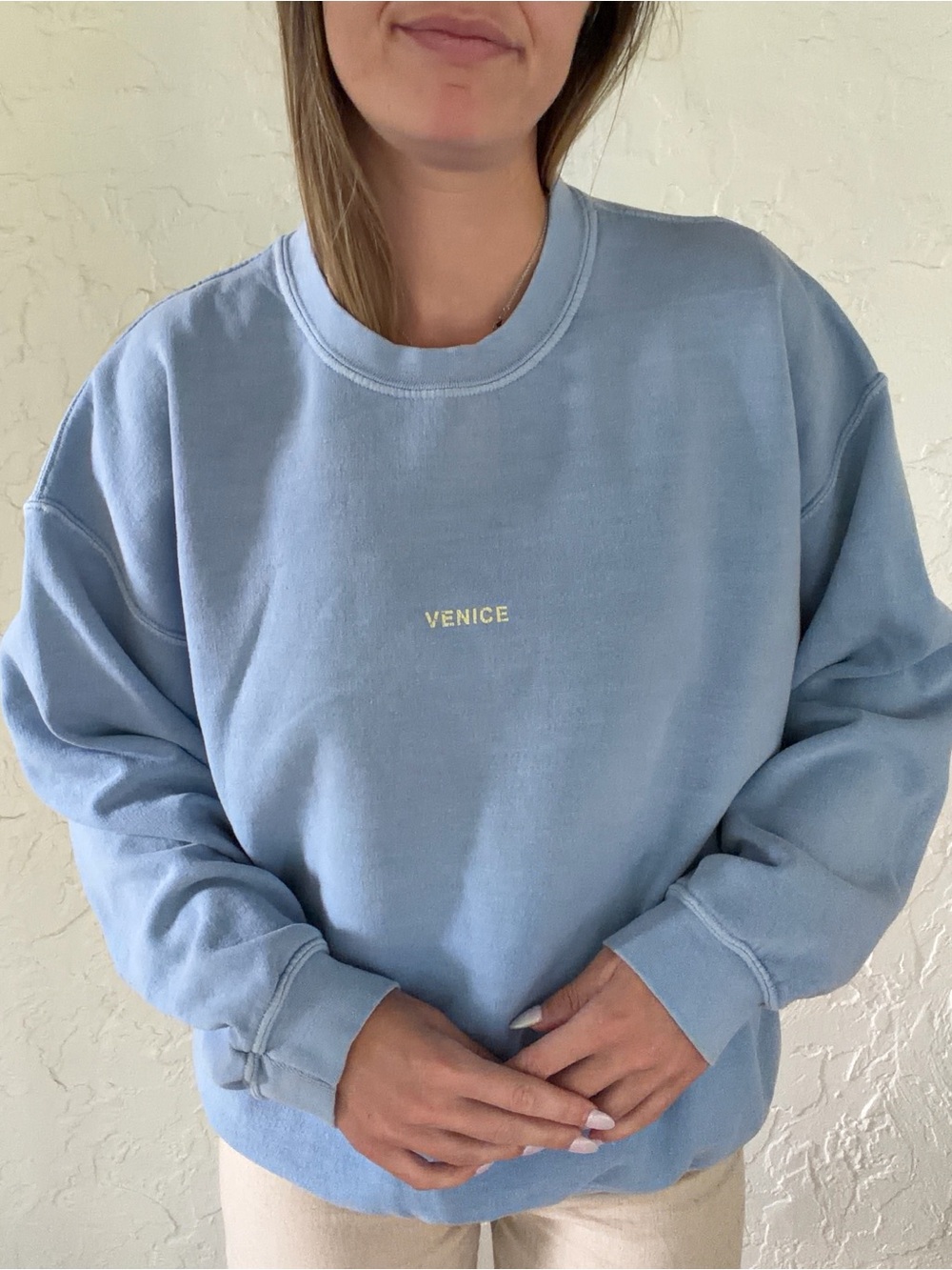 Topman Light Blue 'Venice' Crewneck Sweatshirt